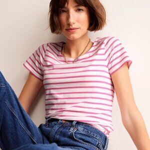 Boden Ella Short Sleeve Breton Tee NWT! US size 12